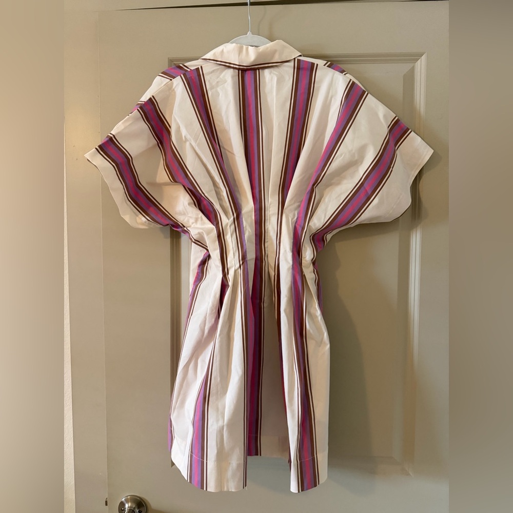 Anthropologie NWT Tobie Mini Shirt Dress in Pink Stripe Exquise - Size XS - Picture 6 of 6